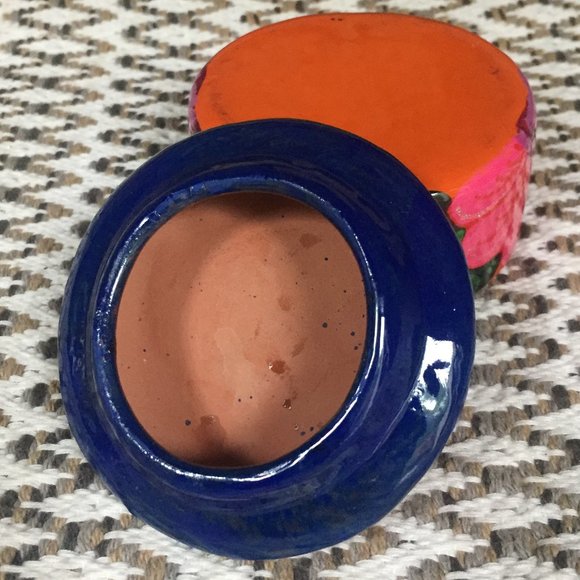 Talavera Sun Moon Trinket Box Terra Cotta Celestial Mexico Clay Hand-painted - Picture 7 of 8